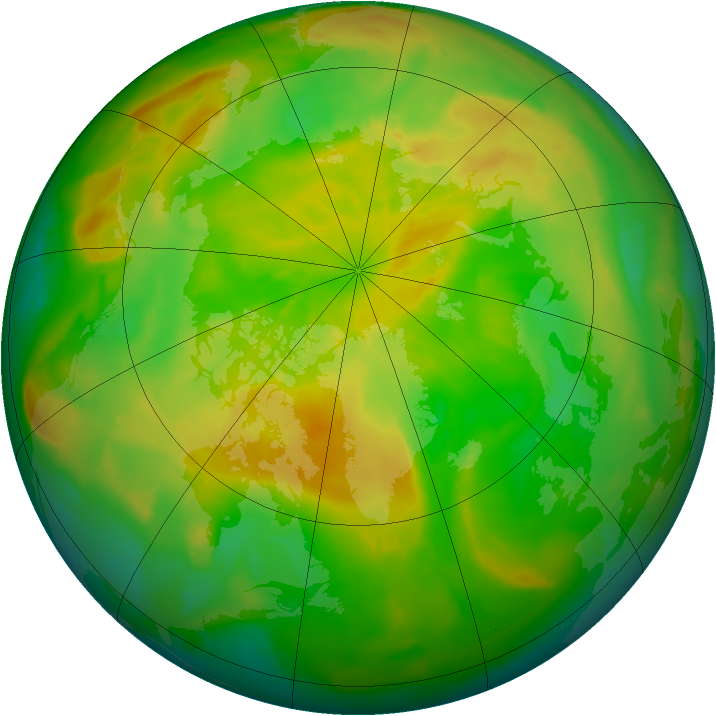 Arctic ozone map for 25 May 2012